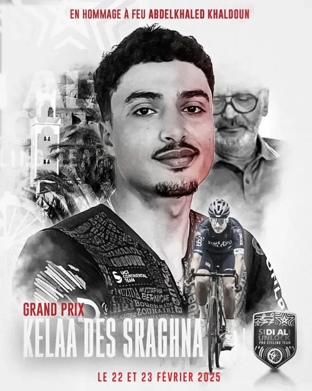 Grand Prix Kelaa des Sraghna poster honouring Abdelkhaled Khaldoun, February 2025